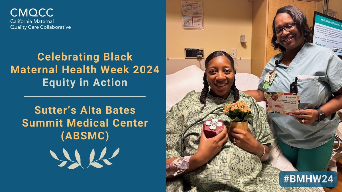 Celebrating #BMHW24 at @SutterHealth's Alta Bates Summit Medical Center! The Sutter team delivered succulents, baby booties & cards to Black mothers & birthing people on the perinatal unit at Sutter’s ABSMC. Patient Kidosha Kom & Latasha Befford, R.N, celebrate the new arrival.✨