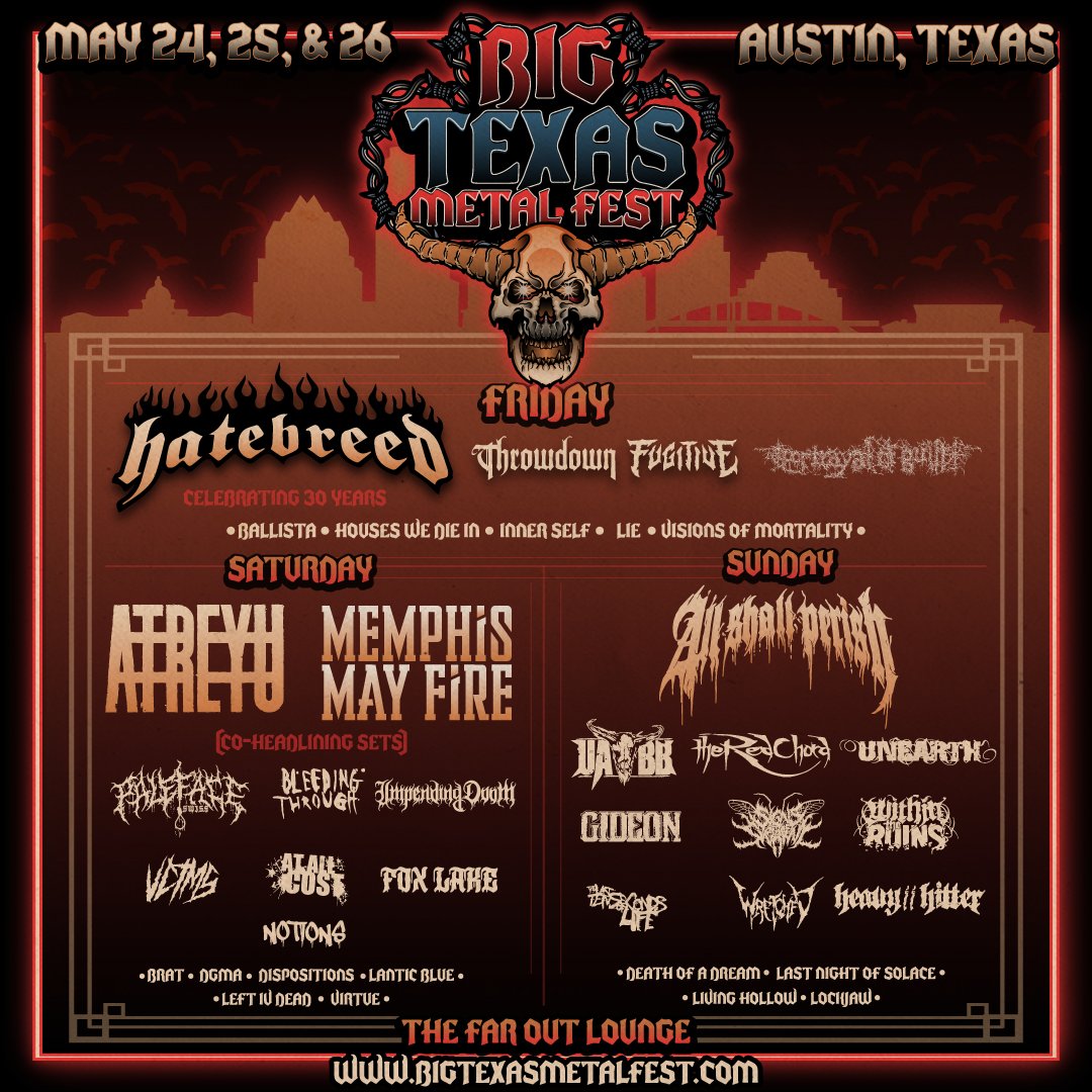 We’re coming to Albuquerque, Odessa, and Big Texas Metal Fest this May with @UABB. Can’t wait to see you 🤘 Tickets on sale this Wednesday at noon.