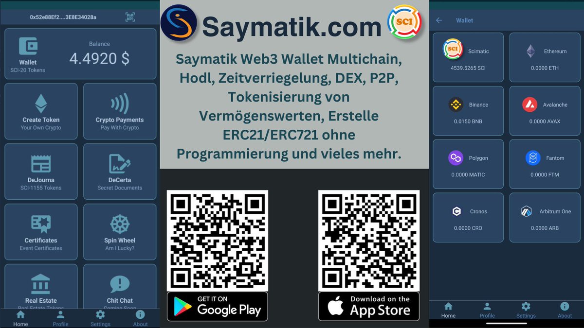 Manage your digital assets across different blockchains with ease using Saymatik Web3 Wallet. Secure, decentralized, and user-friendly. #Crypto #Wallet #SCICoin #DigitalCurrency