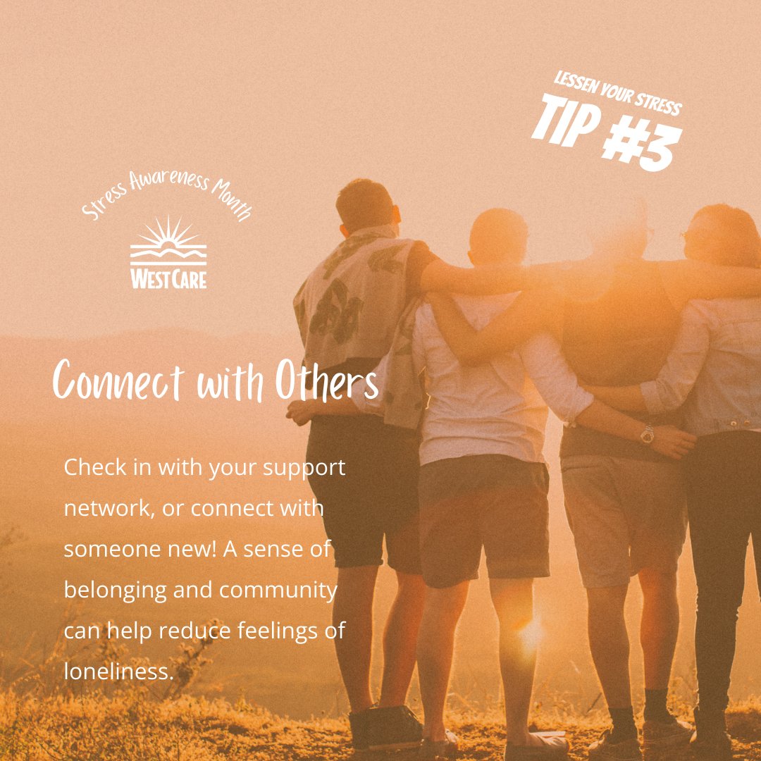 Stress isn't always a bad thing. It's a heightened sense of awareness that exists to help us perform at our best! During #StressAwarenessMonth, we want to remind you that you don't have to shoulder stress alone. Connecting with others is a great way to manage it!