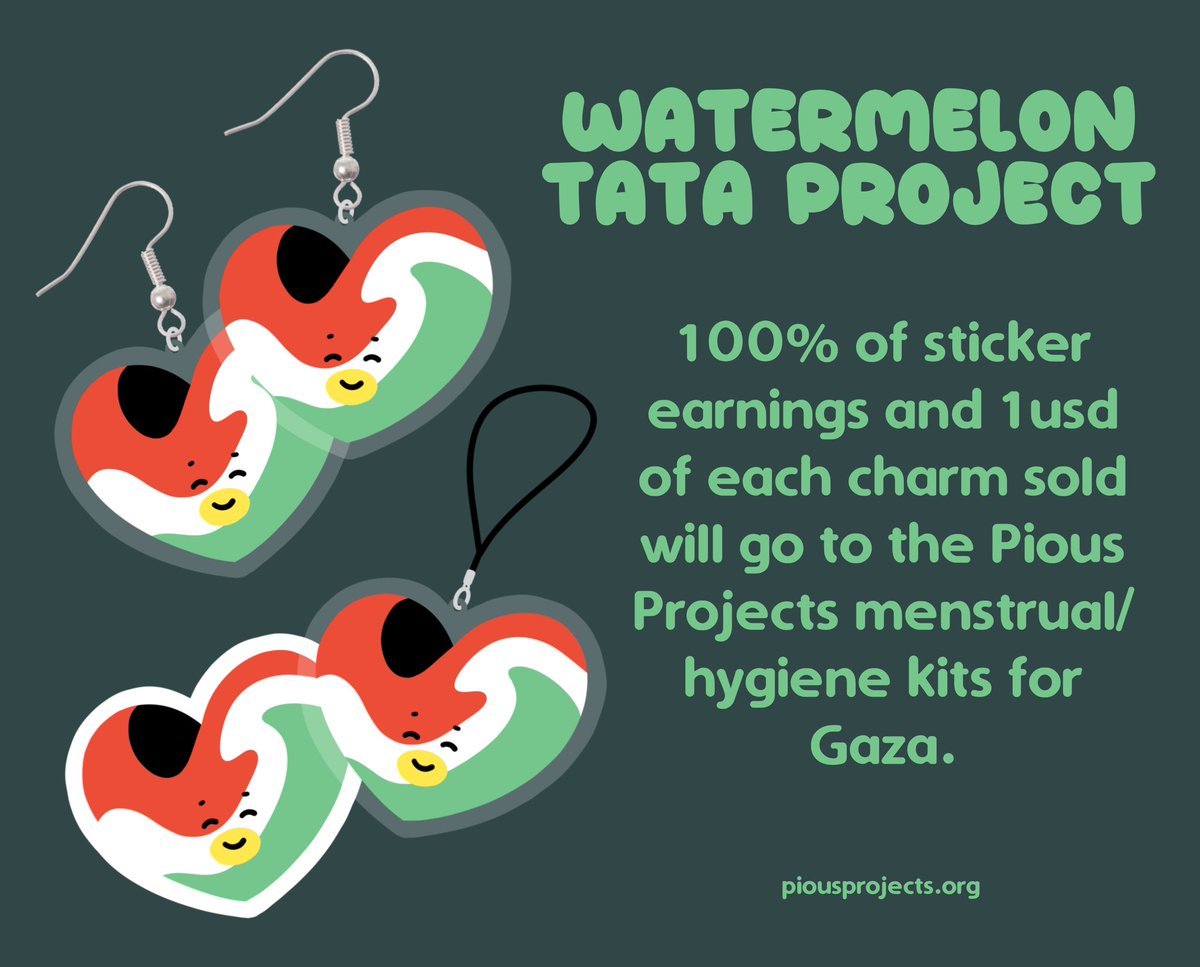 ❤️ WATERMELON TATA ❤️ Hi, guys. I restocked charms and stickers to make a fourth donation towards this project. Please check out the listing below ⬇️ Ily