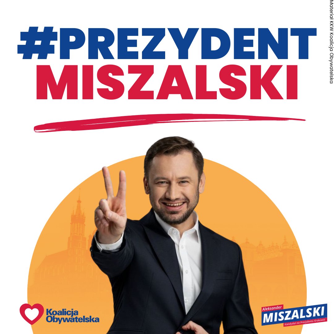 2️⃣1️⃣ kwietnia oddam swój głos na kandydata, który proponuje mądrą zmianę dla miasta #Kraków, czyli @OlekMiszalski! #PrezydentMiszalski #zSercemDlaKrakowa