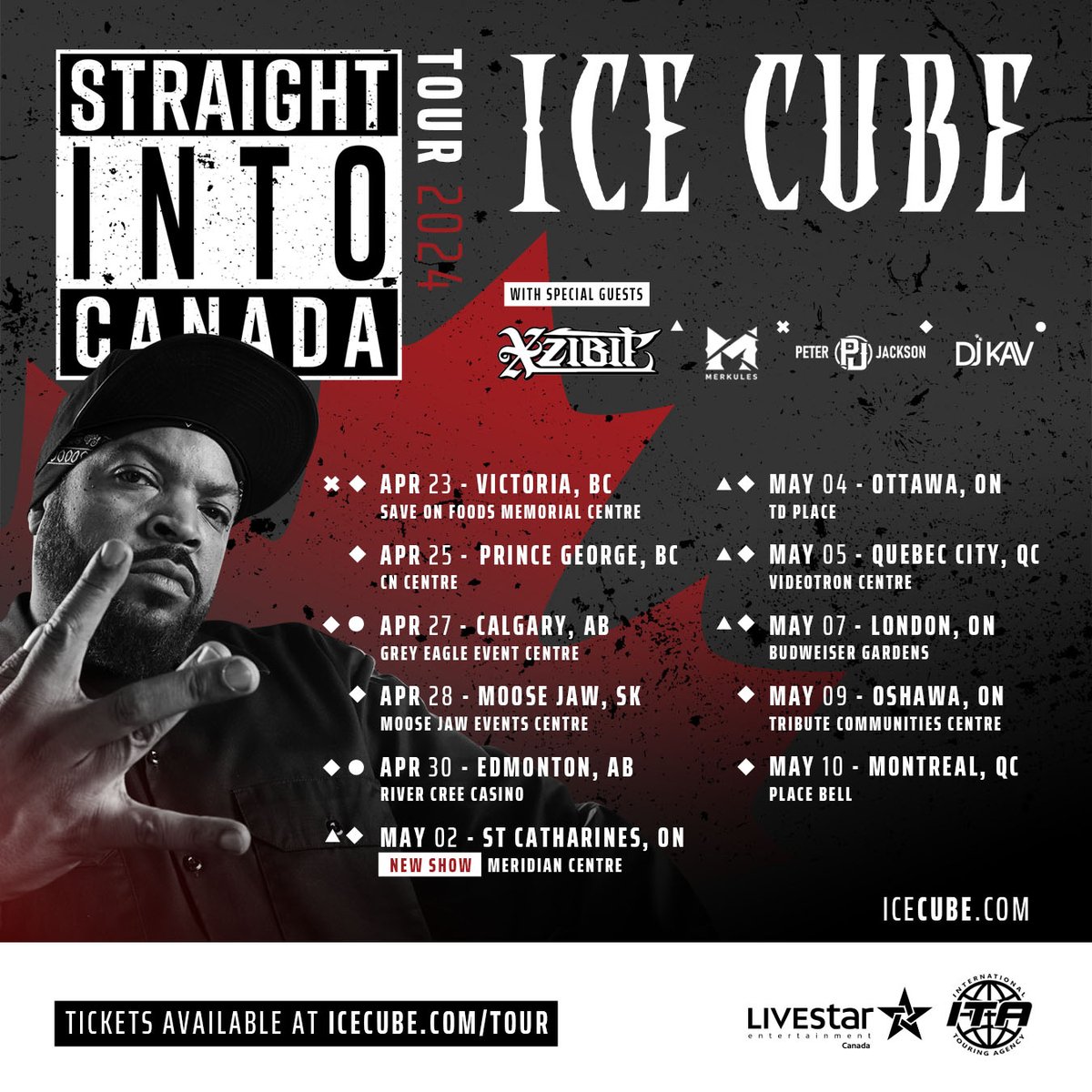 Cali Cube is bringing the heat to Canada again. First up, Victoria. Don’t miss me—icecube.com/tour.