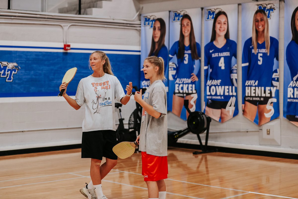 MT_Volleyball's tweet photo. Some pickleball fun! 😎

#BLUEnited | #BetterInTheBoro https://t.co/zMbQ0GTKLz