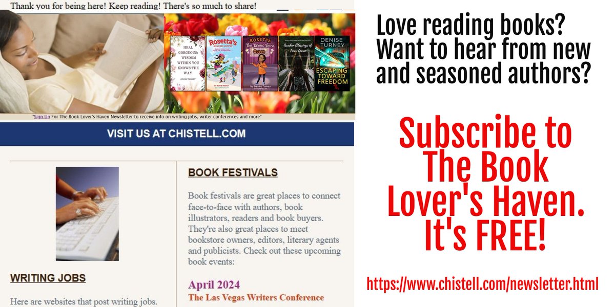 Love to #read? Appreciate the art of #writing? #Subscribe to The Book Lover's Haven right here - chistell.com/newsletter.html