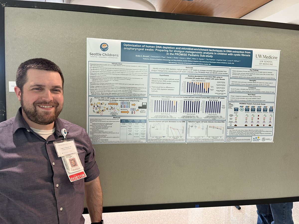 Fellow and resident research day
Amazing research focusing on CF PROMISE sputum samples presented at research day by Dr Drake Bouzek!