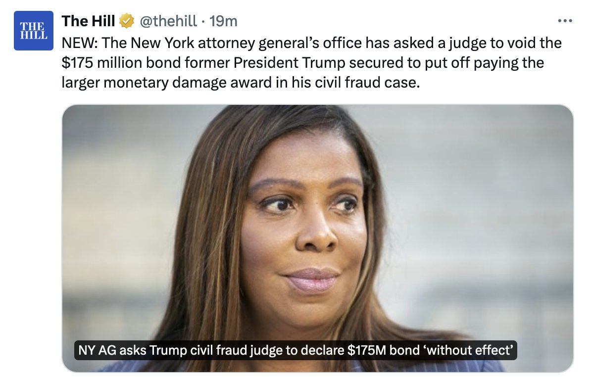 MANY PEOPLE ARE SAYING IF JUDGE ENGORON DISQUALIFIES MY BOND AND TISH JAMES SEIZES MY TRUMP TOWER PENTHOUSE, ALL I NEED TO DO TO QUALIFY FOR FREE GOVERNMENT HOUSING AT RIKERS ISLAND IS TO KEEP VIOLATING JUDGE MERCHAN'S SO-CALLED GAG ORDER. #WINNING!