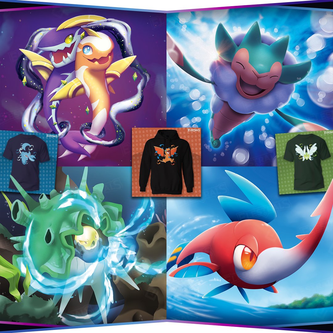 Elestrals's tweet photo. We have a WATER themed #TeamStellar release Coming Soon and would like your help to decide which Elestral we add to the launch!

💫 Apheros, Foamee, Oystress, and Verutaqua!

Which Water Elestral would you like to see on a Team Stellar T-Shirt or Hoodie?

#Elestrals #CastersVote https://t.co/HCFllhwpkF