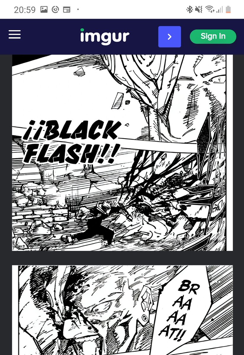 @Alien_SuperSyn @99VEIL @Asianwukong0 So the second one sukuna got launched because of the previous output lowering black flash but the next page sukuna gets black flashed twice but doesn't get launched so explain why this  launched him but these stronger ones didn't (hint: its bc launching doesn't mean strenght)