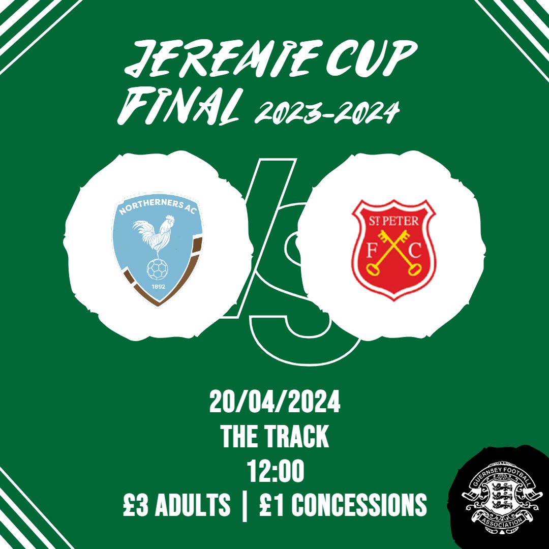 After Vale Rec’s triumph in the Stranger Cup final, our attentions turn to the Jeremie Cup final between North and St Peter from Jersey! This game is to be played at the Track and is set to be a cracker, head down to see which team and which island take the trophy home!