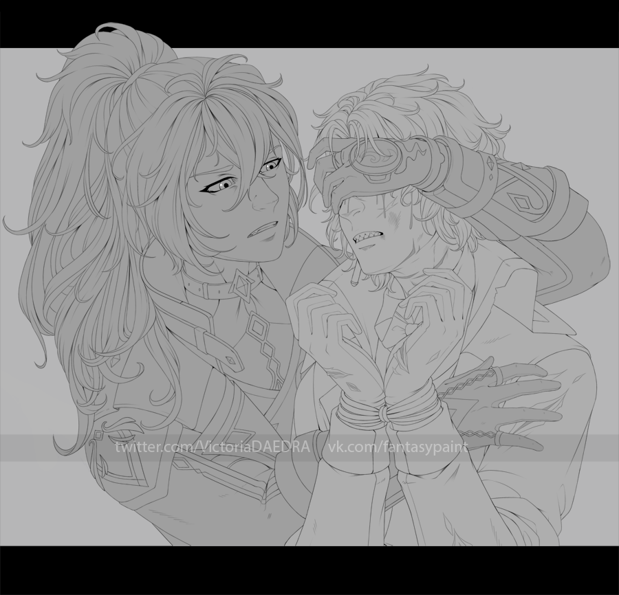 VictoriaDAEDRA's tweet photo. WIP 
#Diluc #dottore #dilttore https://t.co/dNDuEFnCq4
