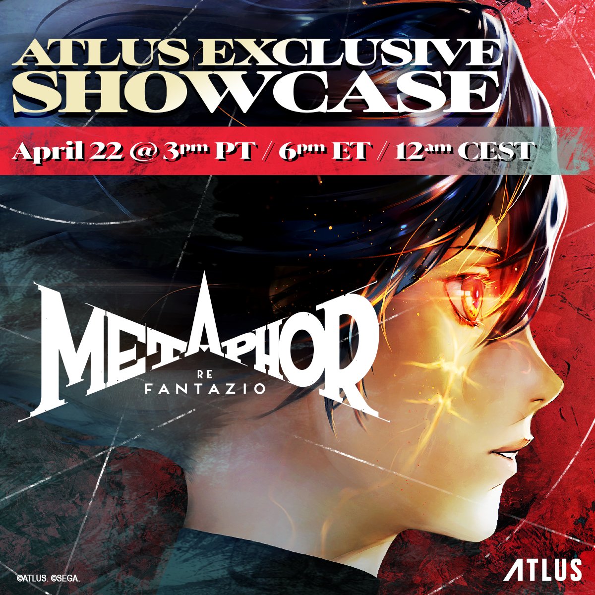 Metaphor: ReFantazio news incoming. 👀 Set your reminders for the 'ATLUS Exclusive' Showcase on Monday to get the latest on the game's development: youtube.com/watch?v=AMO-eA…