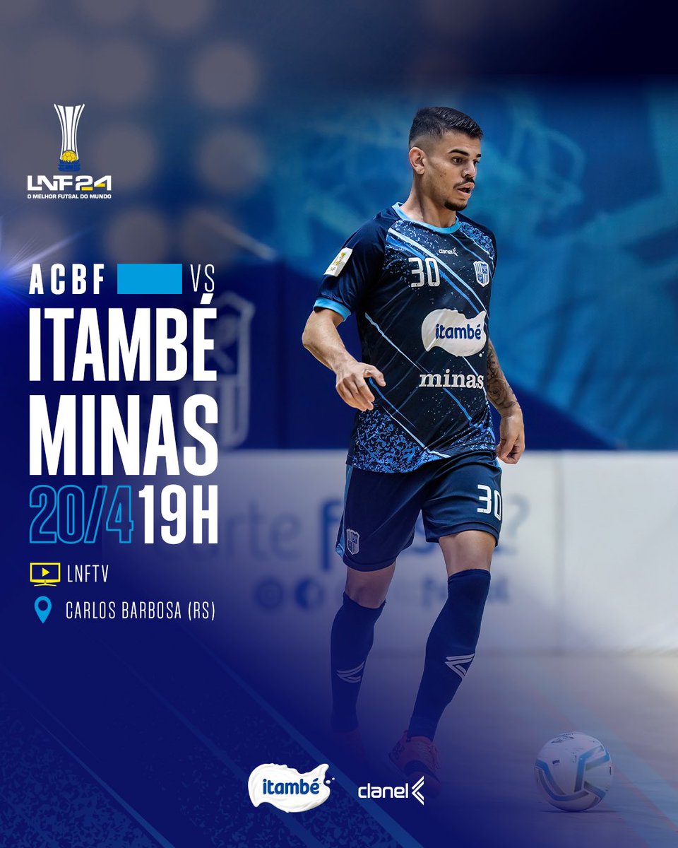 🔥 JOGO IMPORTANTE! 💪

⚽ LNF - 4ª rodada
🆚 ACBF x Itambé Minas
📆 20/4 (sábado) ⏰ 19h
📍 Carlos Barbosa (RS)
🖥️ Transmissão: LNF TV

#VaiMinas #ItambéMinas #Futsal