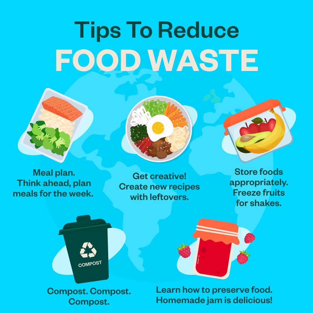 Join the effort to reduce food waste with these 5 tips! Comment below with any tips or tricks you utilize at home! 🌍️ 

#mealplanning #mealhacks #grocerydelivery #recipes