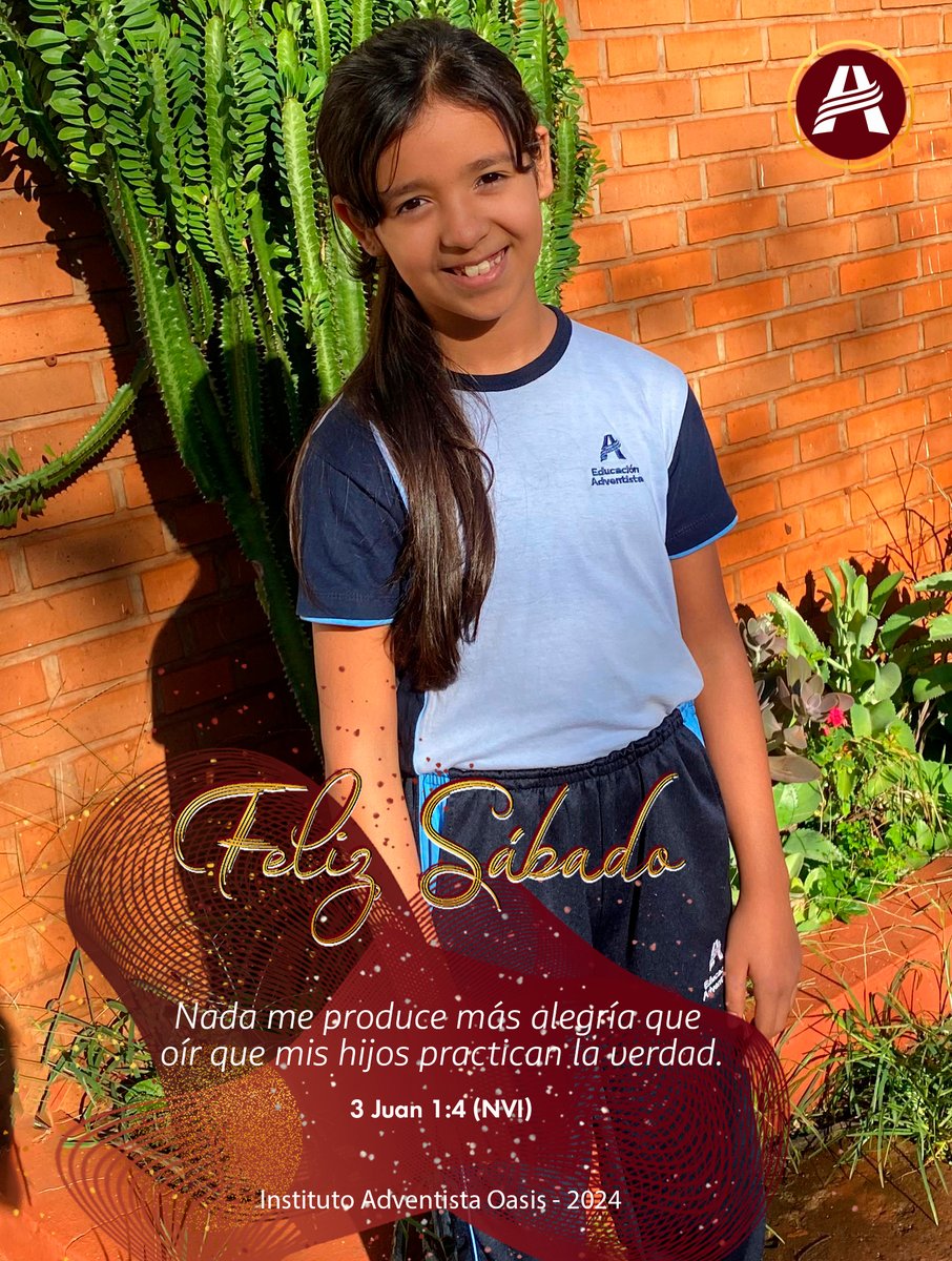 #𝑭𝒆𝒍𝒊𝒛𝑺𝒂́𝒃𝒂𝒅𝒐 | Dios te bendiga y te acompañe en este hermoso 𝑺𝒂́𝒃𝒂𝒅𝒐 🥰 que estamos comenzando 🤩 .
Que el Señor nos ayude 🙏 a caminar con la verdad.

¡Disfruta de un Feliz y nuevo 𝑺𝒂́𝒃𝒂𝒅𝒐 😃🙌!
#EducaciónAdventista
#MásQueEnseñanza
#EstoEsEA