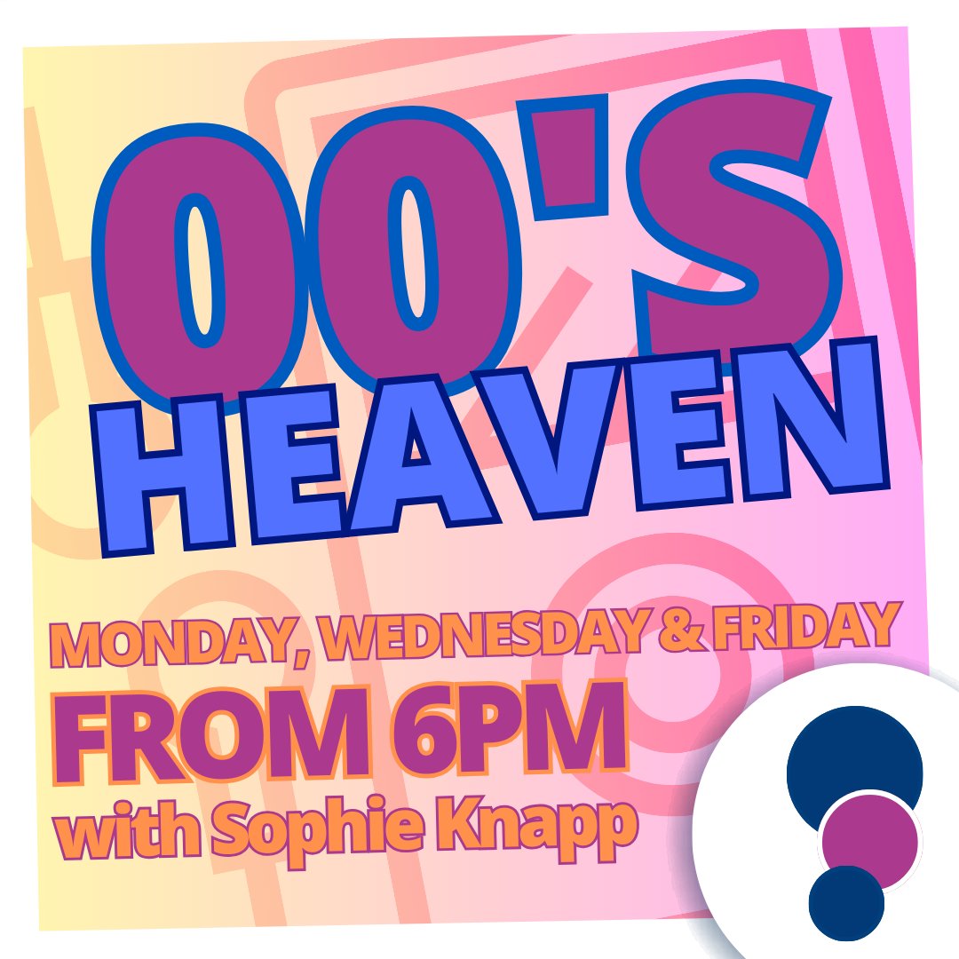 Tune in and listen to Sophie and let us take you back to the 00s. Every Monday Wednesday and Friday at 6pm. Remembering those tracks from way back when Heelys where the latest trend & BIG BROTHER was the newest reality show.