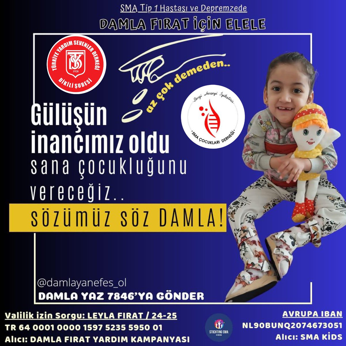 Türkiye Yardım Sevenler Derneği Dikili Şubesi ve SMA Federasyonu ve tüm dernekleriyle Damlaya Nefes olmaya geliyor....
<a href="/tysddikili/">Türkiye Yardım Sevenler Derneği Dikili Şubesi</a> 
<a href="/smacocuklari/">Smacocuklari</a>