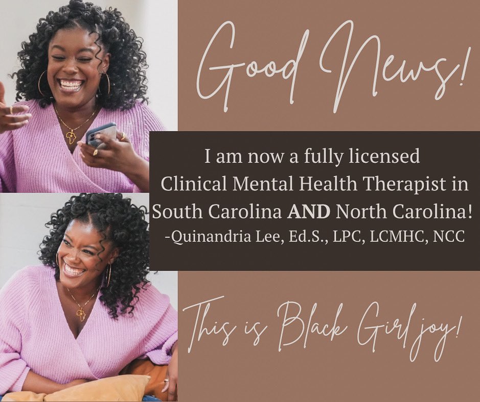 This is Black Girl Joy! ✨ • I’m thrilled to be fully licensed in both SC and NC! • The journey to this moment will forever be a part of my story!