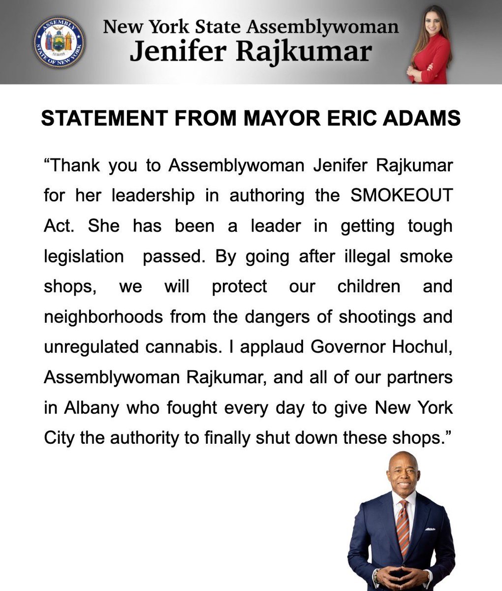 Statement from @NYCMayor on my #SMOKEOUTAct Victory!