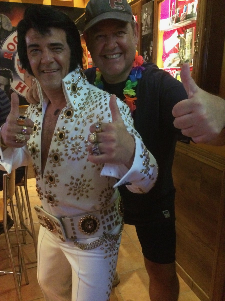 I hear it's Elvis Convention weekend in Benidorm this week! Always had the best time when we were out there filming the show. Here I am with one of the Benidorm Elvi (plural for Elvis) in 2016.