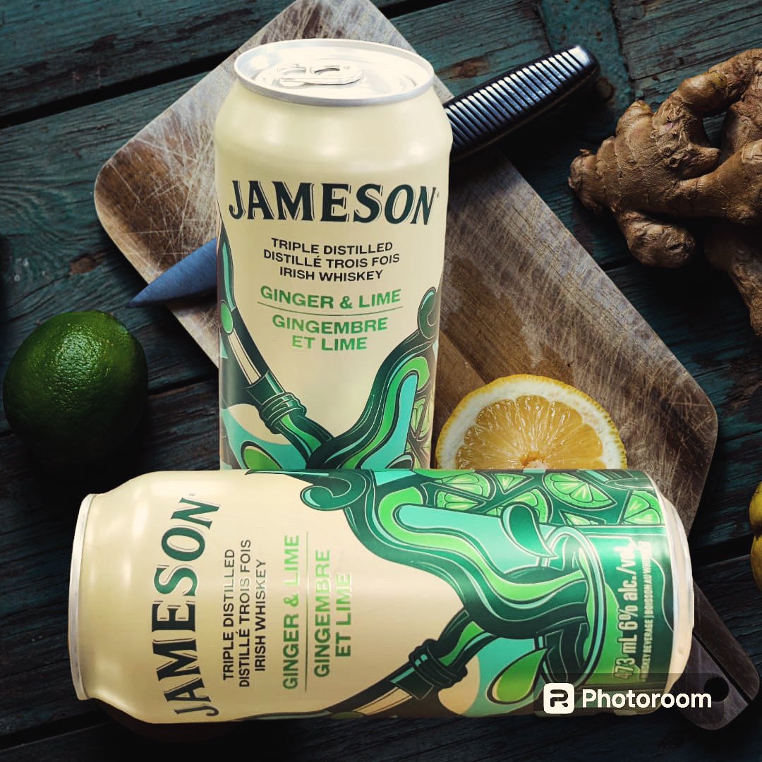 delicious and refreshing flavours of the signature Jameson Ginger and Lime cocktail, now available in a convenient, ready can. Tangy lime, sweet/spicy ginger and smooth Irish whiskey are in perfect combination. Serve over ice in a tall glass. Garnish with lime. Enjoy anytime!