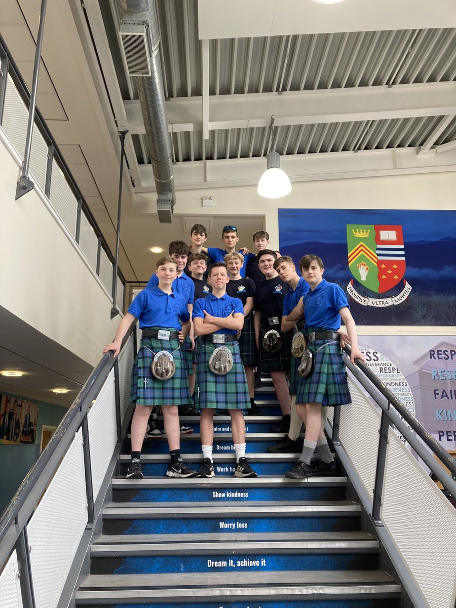 DHSRoboticsTeam's tweet photo. Well, after a long day we’re finally here. - we’re in Harrogate for the @TheIET @FLLUK Finals - both DHS Teams ‘VoidTech’ and ‘Dunbotics’ wearing their team T Shirts and Kilts with pride with some words of wisdom from Mr MacKay Excited for tomorrow #DHSProud #FLL https://t.co/mcSRtDAnd4