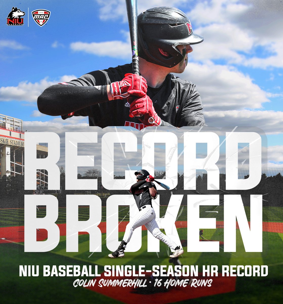 Colin Summerhill leads off the 7th with his 16th HR of the season! He is now the NIU Baseball single-season HR record holder!