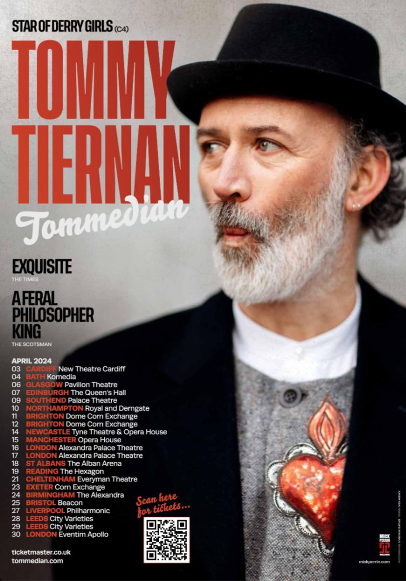 Of all the comics I've interviewed Tommy Tiernan was the most generous and fun. I was on his guest list on my birthday (St Patrick's day) 2020. The show was going up at 8pm. At 5pm Johnson shut the theatres. Tonight I laughed like a drain. Ohmigod this man. @Tommedian