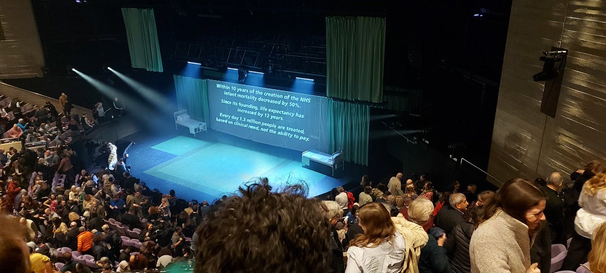 Just watched #Nye at National Theatre. Powerful performance. Just wonder how many in audience realise Bevan's NHS has been killed off and replaced. All principles undermined. Only logo remains intact.