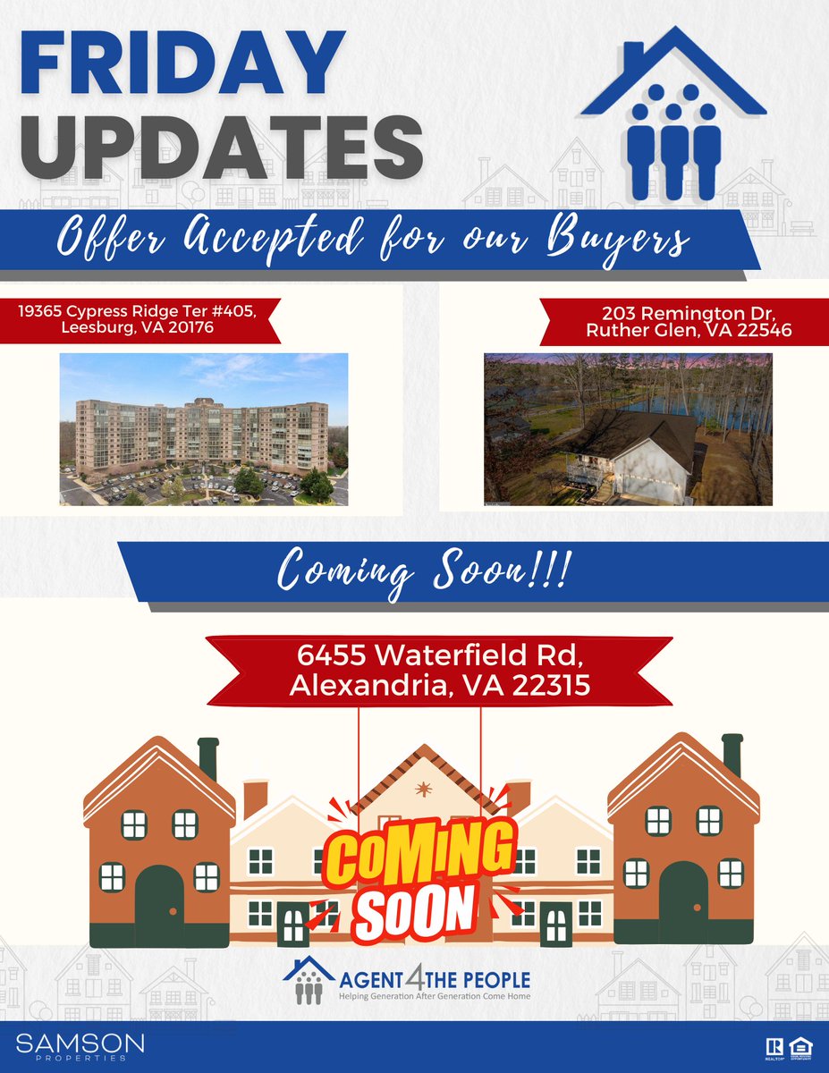 🌟 Here's Agent4ThePeople's Friday Updates! 🌟 Stay tuned for the latest news, insights, and updates from our team!

#buyingandsellingahome #agent4thepeople #realestatewithJenniferDorn #northernvirginiahomesforsale #realestateagent #A4TPT #FridayUpdates