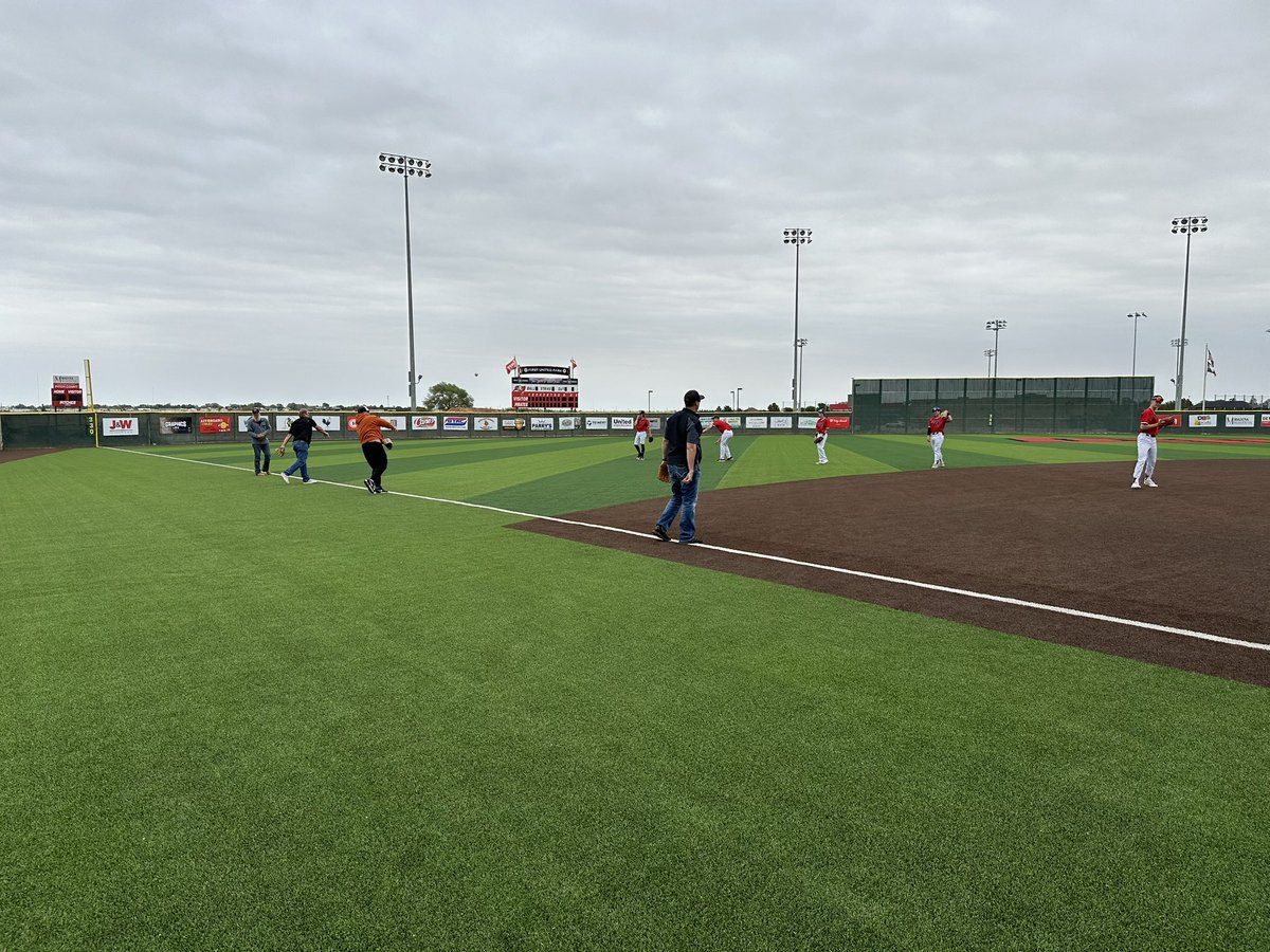 One of my favorite traditions! “Senior play catch” with dad on senior night!