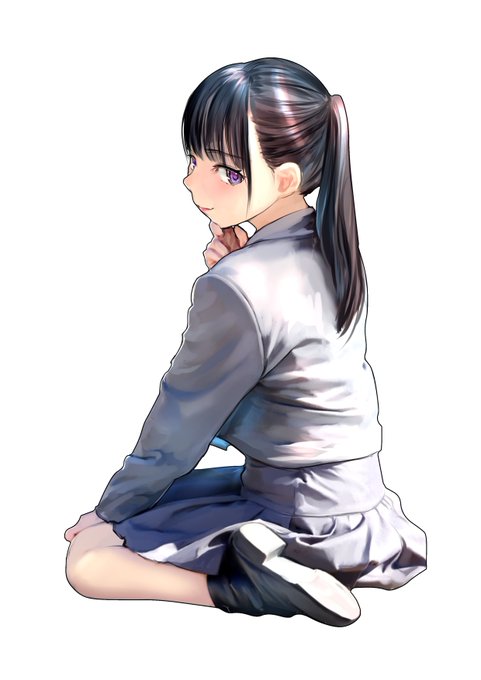 「女の子座り 白いシャツ」のTwitter画像/イラスト(新着)