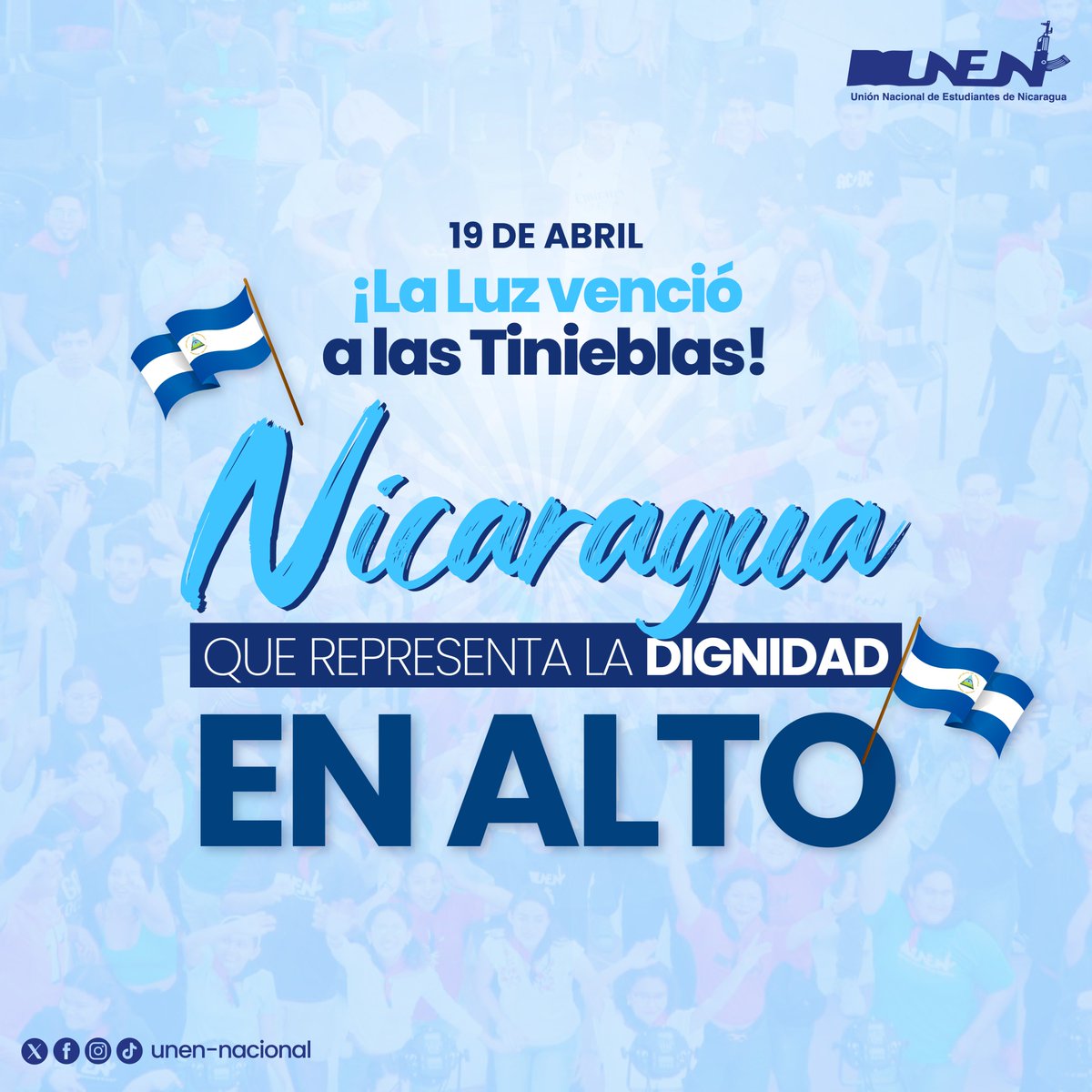 ¡La luz venció a las tinieblas! 🎊 Celebramos La Paz que disfrutamos los nicaragüenses, los estudiantes, las familias de nuestra comunidad. 🤗👏🏻

#SomosVictoriasVerdaderas #Nicaragua #QueVivanLosEstudiantes #SomosUNEN