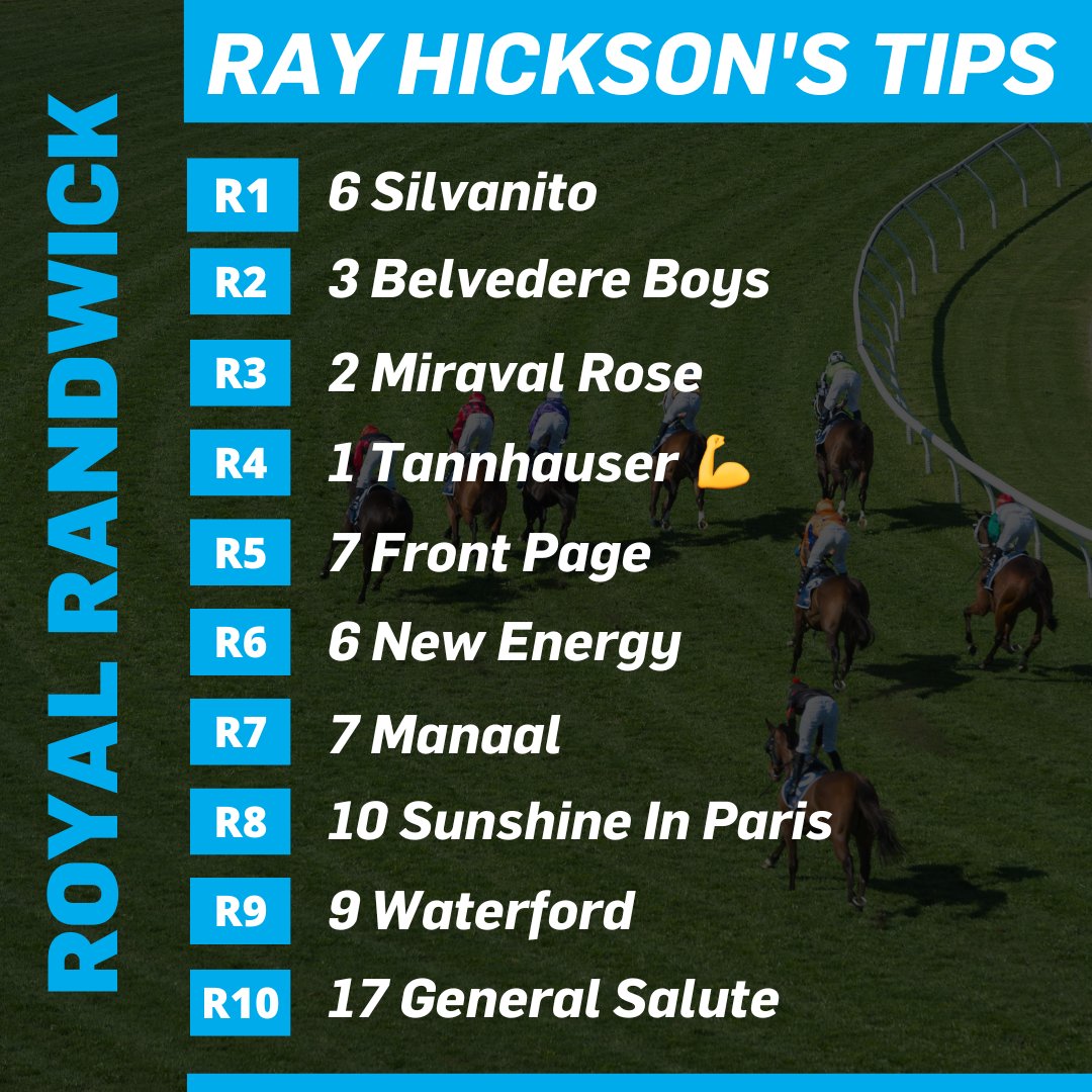 Tips from @ray_hickson for Royal Randwick 👇