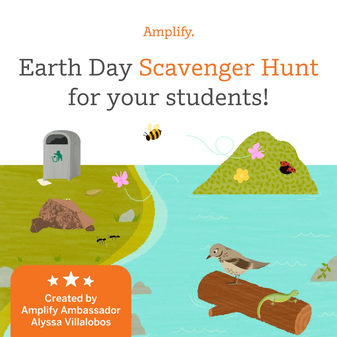 🌎 Celebrate #EarthDay with a scavenger hunt! ⁣ 🌿 Amplify Ambassador Alyssa Villalobos from Riverside Unified School District teamed up with us to create this special downloadable.⁣ ⁣ 🔎 Grab your copy here: at.amplify.com/scavengerhunt24