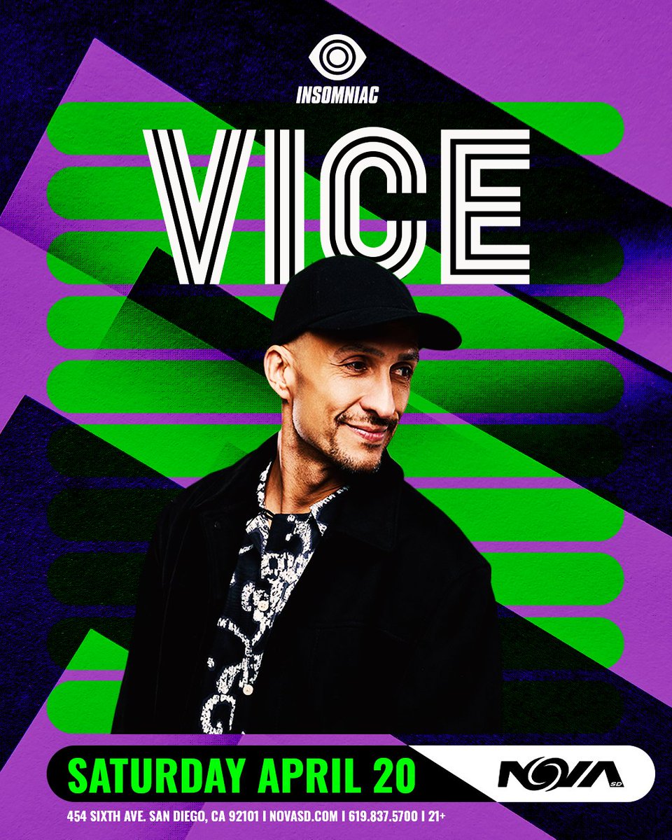 Extraordinary @djvice hits the deck with his skill to seamlessly blend genres on Sat, 4/20! Secure Free Entry w/ RSVP now → novasd.com/vice Blasterjaxx is unable to join us on Sat, 4/20. All tix buyers will receive a refund and admission to VICE with a complimentary +3.