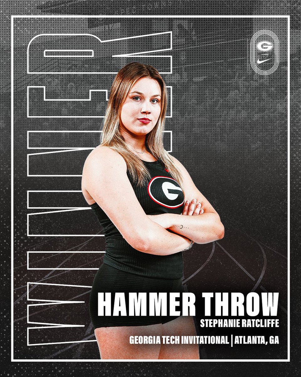 Make that two straight 🥇‼️ Stephanie Ratcliffe launches her second attempt 67.06m/220-0 to move into third in Georgia history in the hammer throw 🐶 #GoDawgs