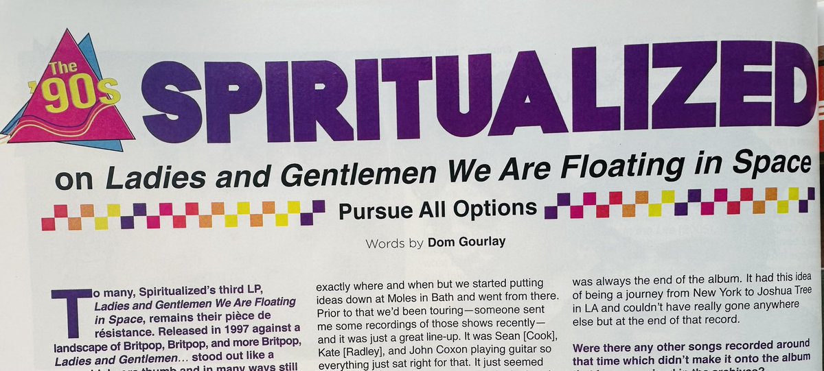 Absolutely buzzing to have several pieces in the first @Under_Radar_Mag print magazine of 2024, including an in-depth chat with @officialSpzd’s Jason Pierce about the making of their seminal third LP ‘Ladies And Gentleman We Are Floating In Space’.