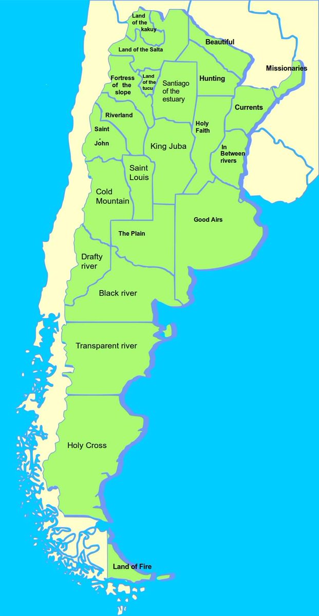 TerribleMaps's tweet photo. Map of Argentina's provinces with their literal meanings https://t.co/LbDRmcw0Mr
