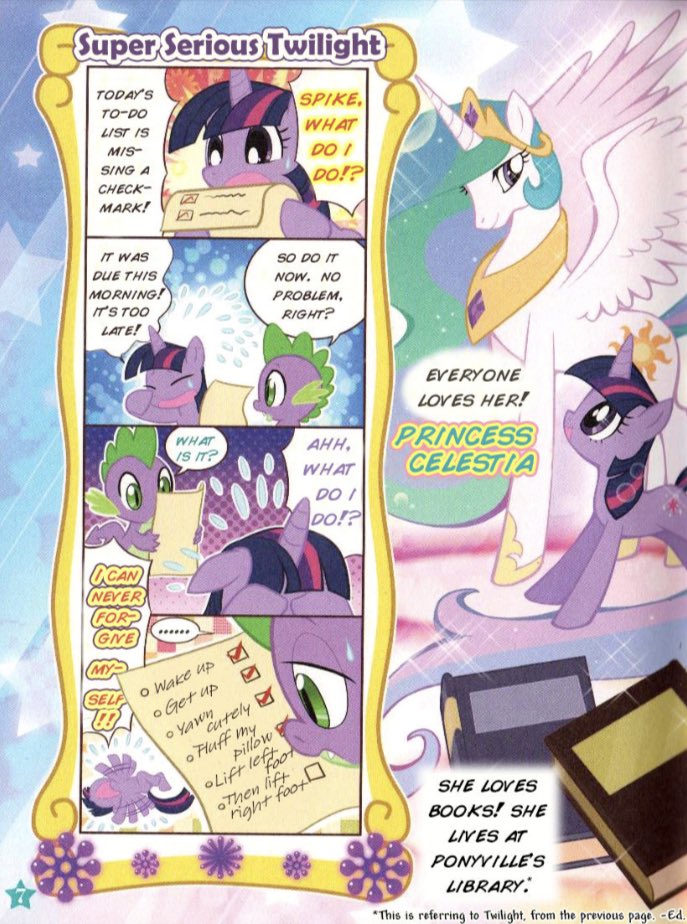 a 🧵 of these cute pages from the pucchi gumi best mlp comic & quiz manga, starting with twilight !!!
