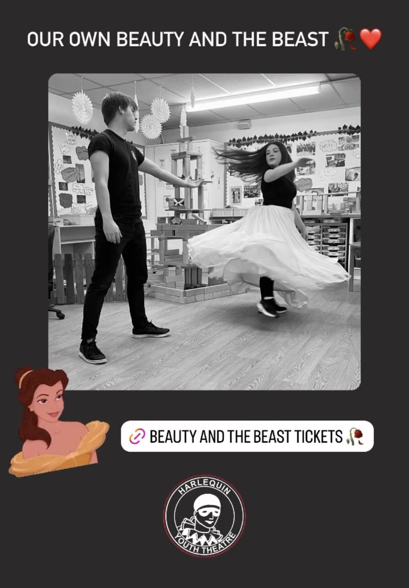 Come along to see why these two and the rest of the cast have already moved me to tears with their incredible talent! #proud ❤️🥀#beautyandthebeast @HarlequinETFY Less than 7 weeks till opening night! 🥰
ercultureandleisure.org/events/disneys…