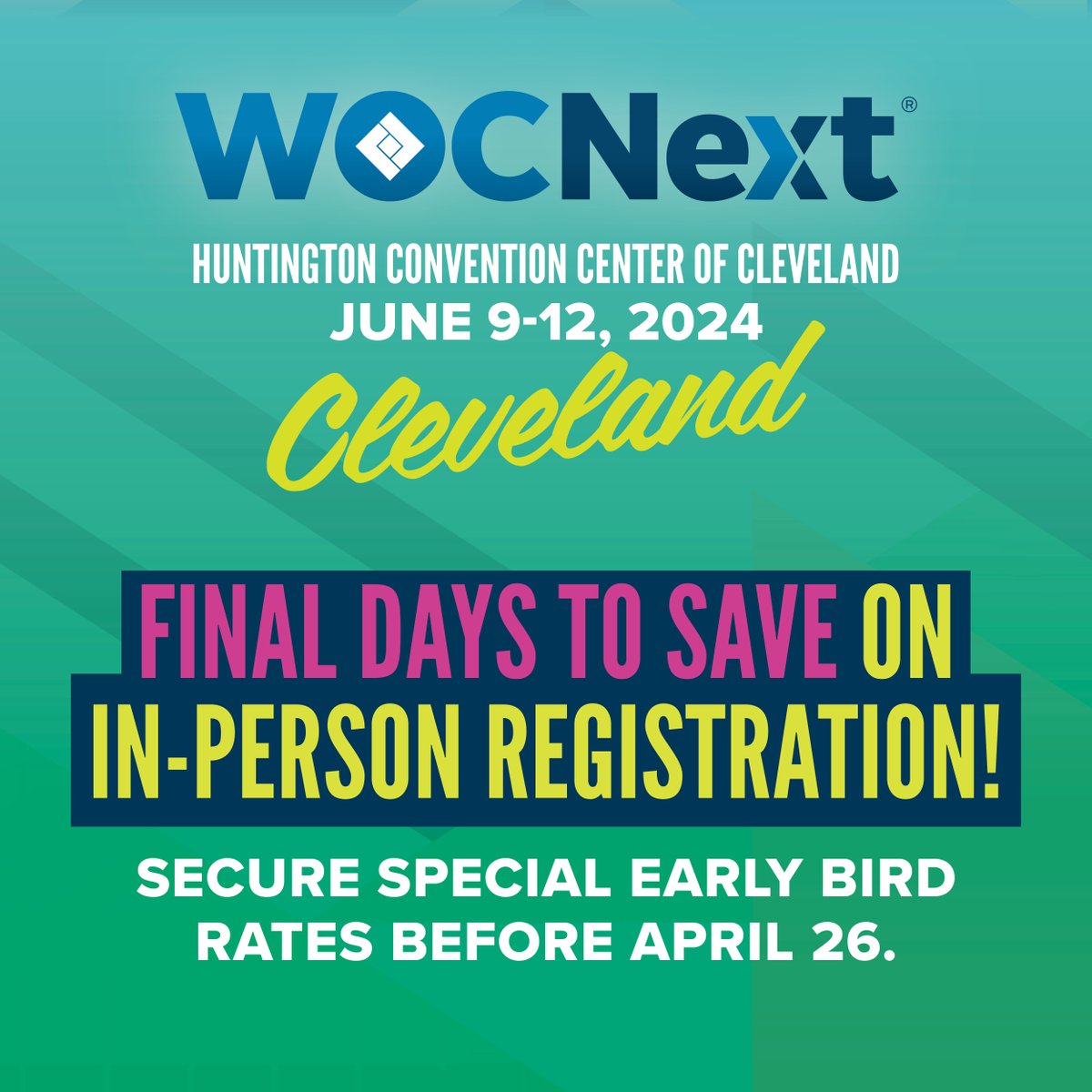 🌟Only 1 week left to save $50 on #WOCNext2024! Early bird discounts end April 26. Join healthcare professionals from around the globe for 45+ sessions on hot topics like pressure injuries, cancer, convexity, pediatrics, podiatry & MUCH MORE! Register now: hubs.la/Q02twRgf0