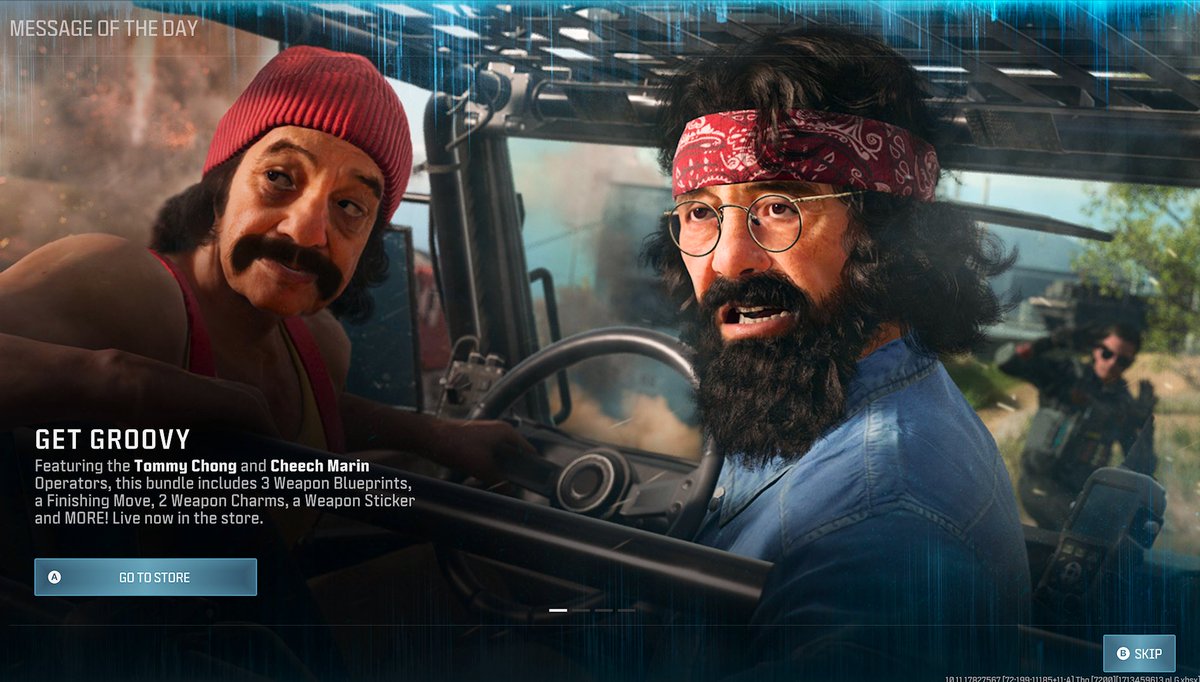 Anyone else notice the T-1000, terminator, going to get run over by Cheech & Chong in the #CallofDuty Warzone message of the day? 😂 It’s not going to get groovy for him 😵