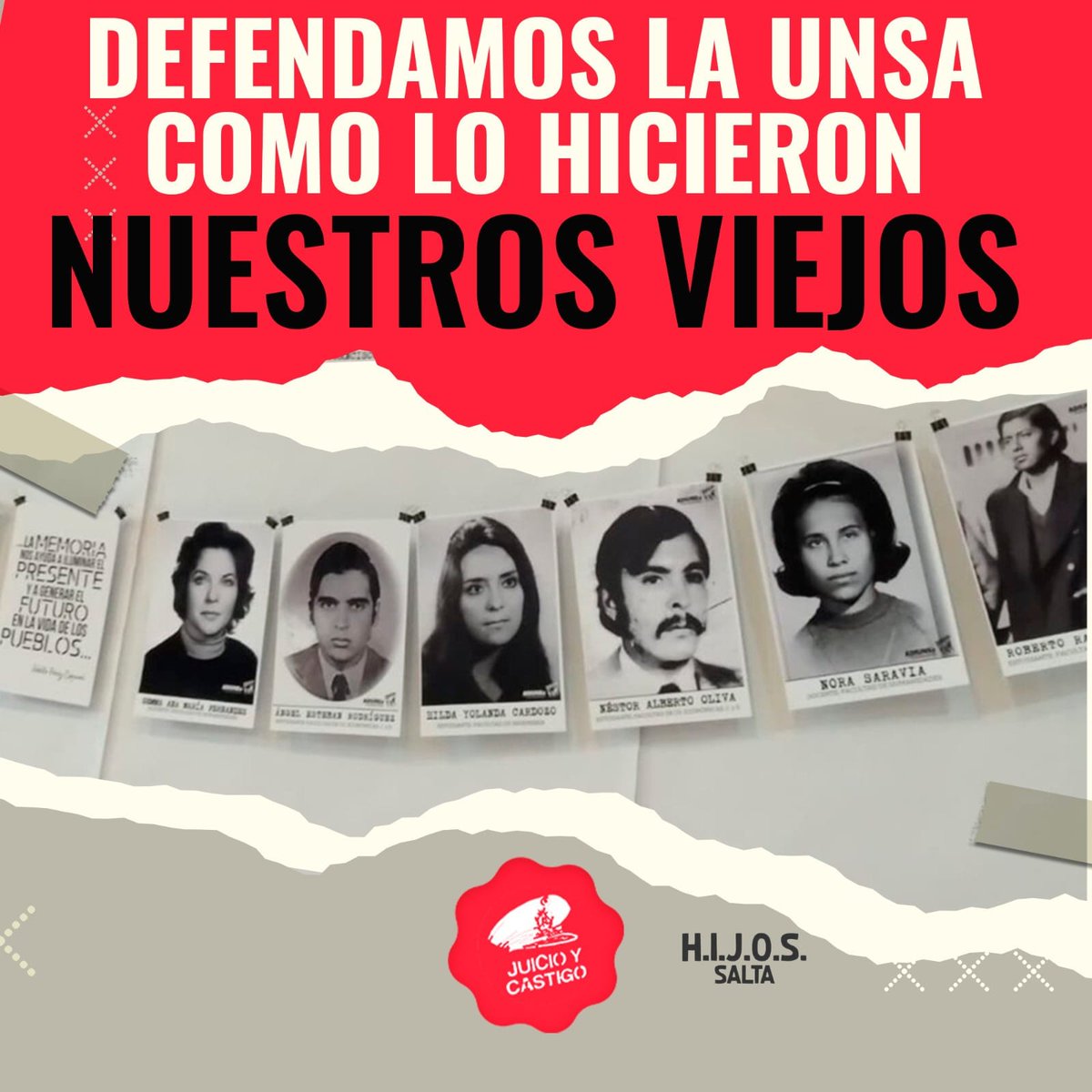 HIJOS_Salta's tweet photo. Defendamos la #UNSa https://t.co/bVwXsAiaBZ