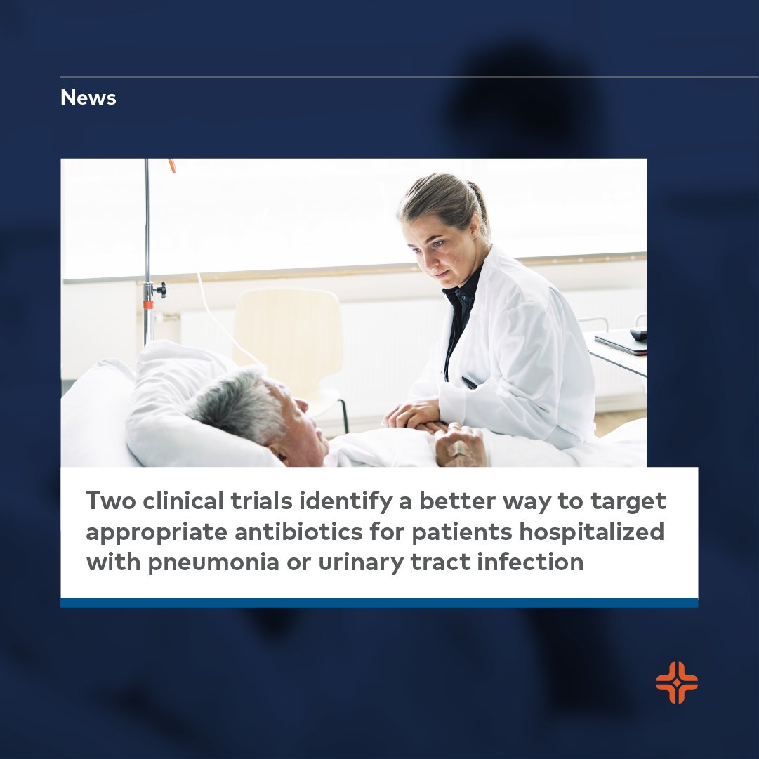 Today, HCA Healthcare, @HarvardPilgrim, @UCIrvine and @CDCgov announced two large multi-state studies, published by @JAMANetwork, that uncovered a highly effective way to improve antibiotic selection for hospital patients with pneumonia or UTIs: bit.ly/3U5nl4y.