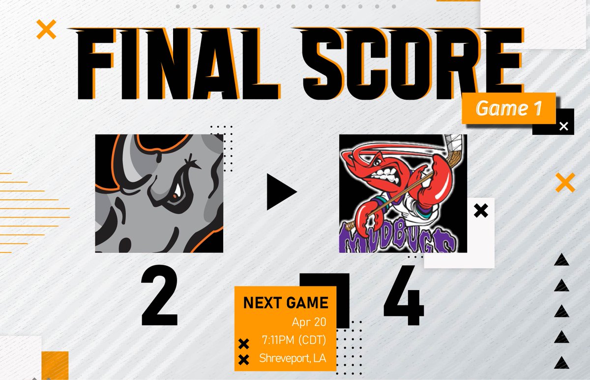 That's a wrap for Game #1. Mudbugs take it 4-2. We'll be back tomorrow for the start of Game #2!