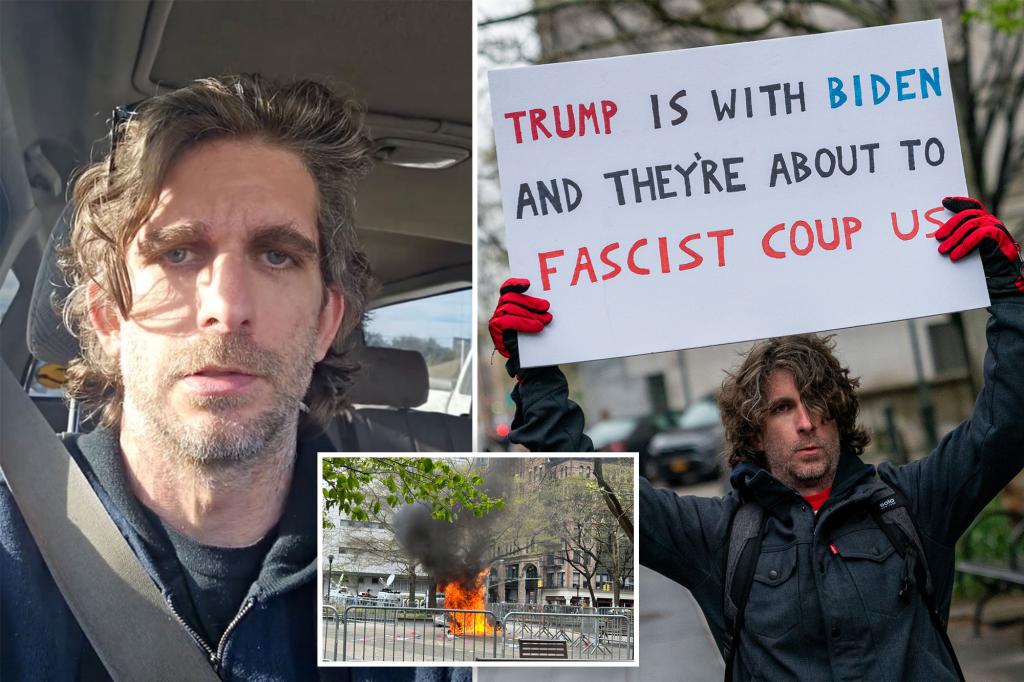 ‘Conspiracy theorist’ Max Azzarello dead after setting himself on fire across from Trump trial in NYC trib.al/lpU6egk