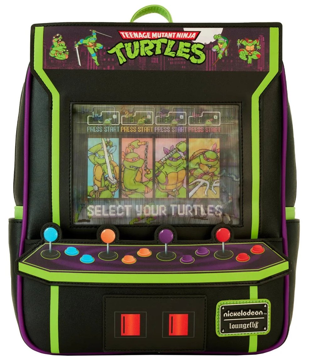 Loungefly Teenage Mutant Ninja Turtles 40th Anniversary Vintage Arcade Mini-Backpack available for pre-order via Entertainment Earth 🎒 ee.toys/90RJ64 #ad