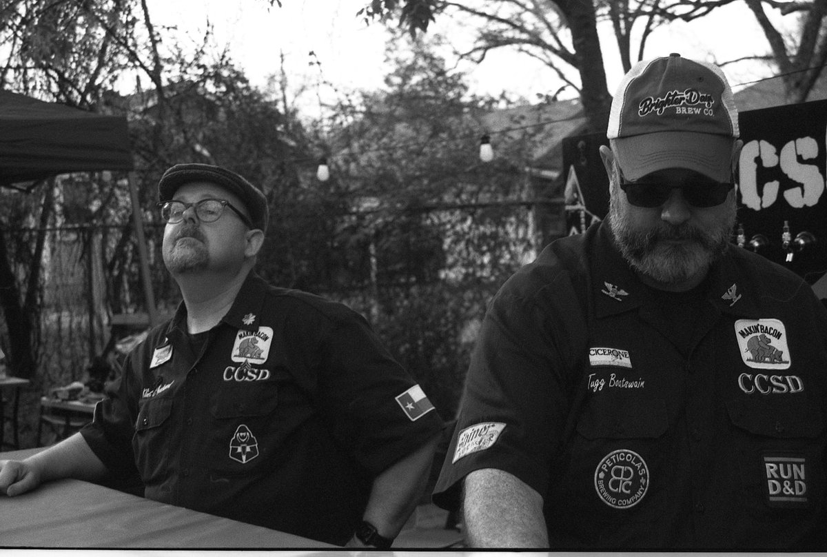 My brewing ride or die brother, Rob adams (Club Name: Klint C. Yeastwood) and myself (Club Name: Tugg Boatswain) manning the bar at CCSD Denton Presents The Drunken Bunny Brunch '24. 

#HomebrewBeer #CraftBeerLife #ForTheLoveOfBeer #SupportLocalCraftBeer #SupportLocalBusiness
