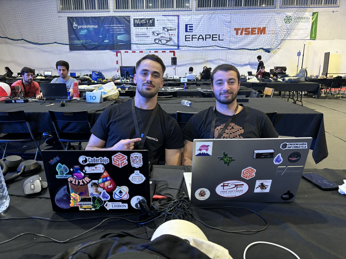 felicioofilipe's tweet image. Using all the inspiration I got at @ElixirConfEU this week to code at @ShiftAPPens hackathon. 🤓

Joined by my younger cousin that just started studying software engineering in the university - taking the first steps into this amazing ecosystem 🧙‍♂️

 #MyElixirStatus #ElixirConf